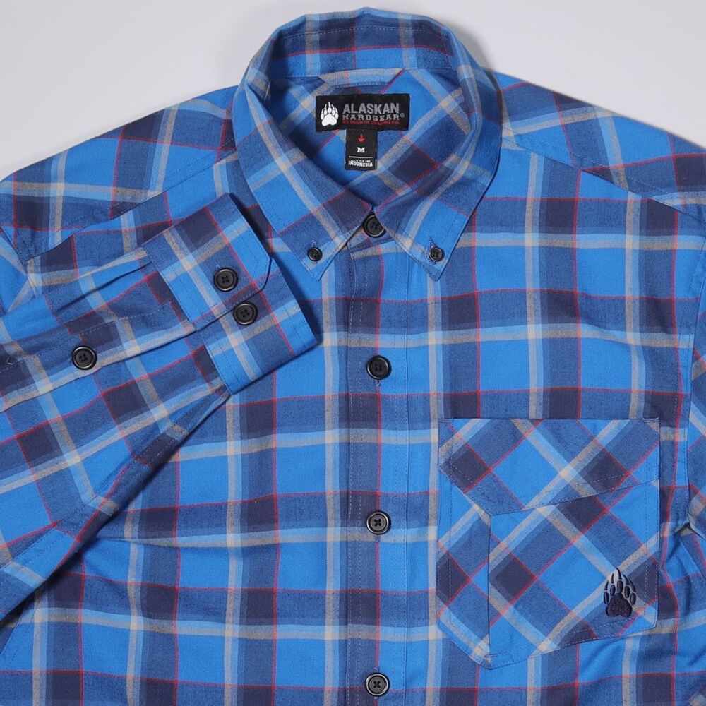 Alaskan Hardgear AKHG Midnight Sun Standard Fit Shirt Blue Brushed Mens Medium M